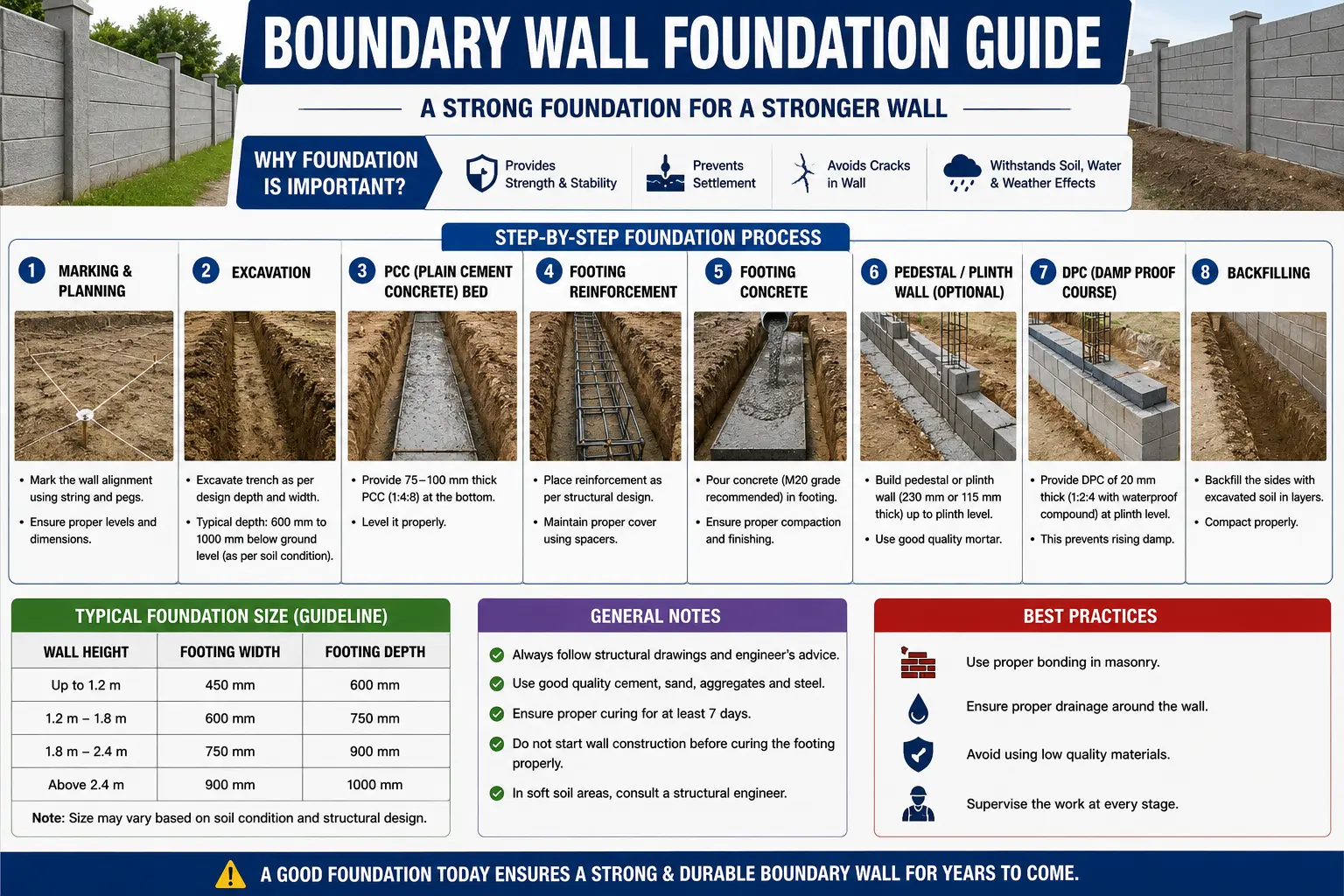 Boundary Wall Foundation Guide